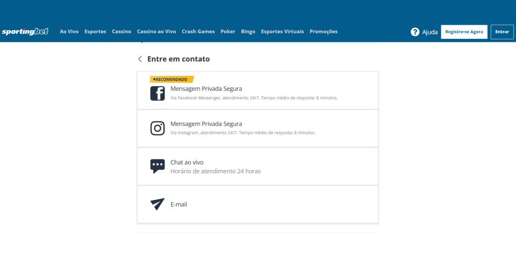 Na Sportingbet, o cliente conta com suporte 24/7